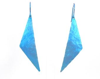 Blue Geometric Triangle Pure Titanium Earrings