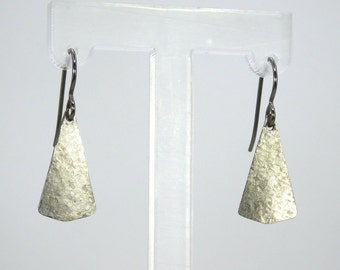 Triangle Textured Titanium Triangle Earrings