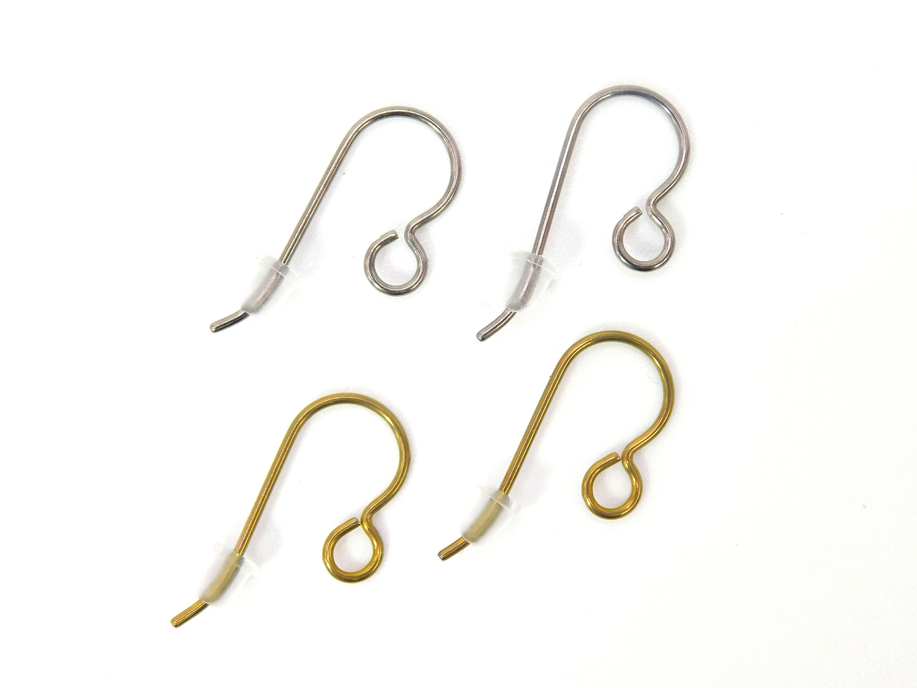 Hypoallergenic Fish Hooks Earrings - 120 PCS/60 Pairs White Gold Plated Ear  Wires Fish Hooks for Jewelry Making, Jewelry Findings Parts with 120 PCS  Rubber Earring Backs Stopper for DIY Earrings 