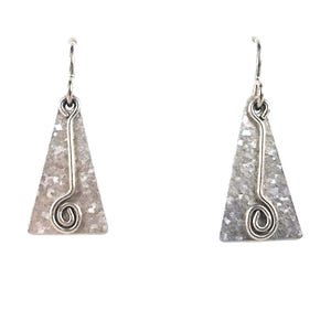 Triangle Krystal Titanium© Earrings with Curlicue