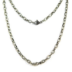 Reine Titan halbrund ovale Halskette Kette - 4 mm