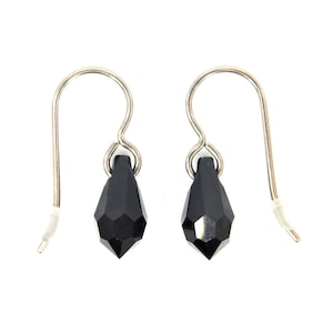 Black Swarovski Teardrops on Titanium Ear Wires