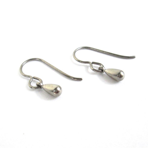 Pure Titanium Teardrop Earrings