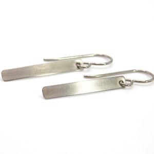 1&quot; Pure Titanium Slim Rectangle Earrings