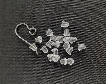 10 Pair Silicone Earring Backs/Clear (Earring Savers)