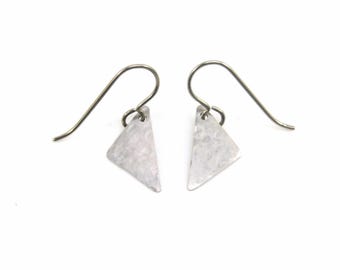 Small Hammered Titanium Geometric Earrings