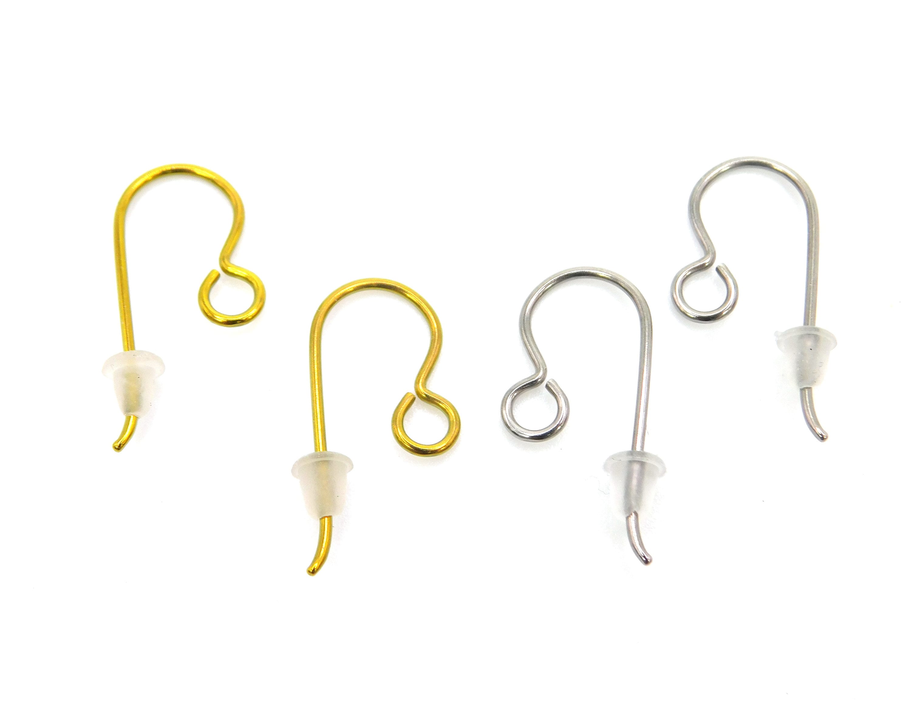 50,100,150,200pcs Gold Earring Hooks, Earwires Fish Hook Jewellery