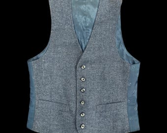 Vintage Christian Dior Virgin Plaid Wool and Monogram Satin Vest