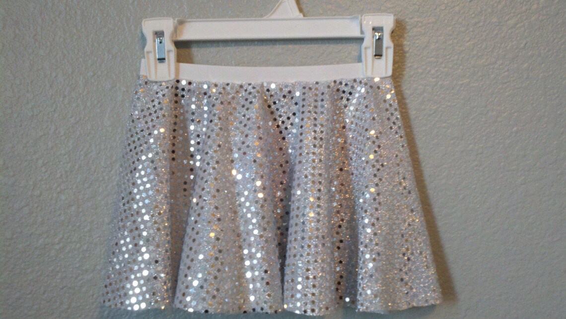 SILVER SEQUIN SKIRT - Etsy