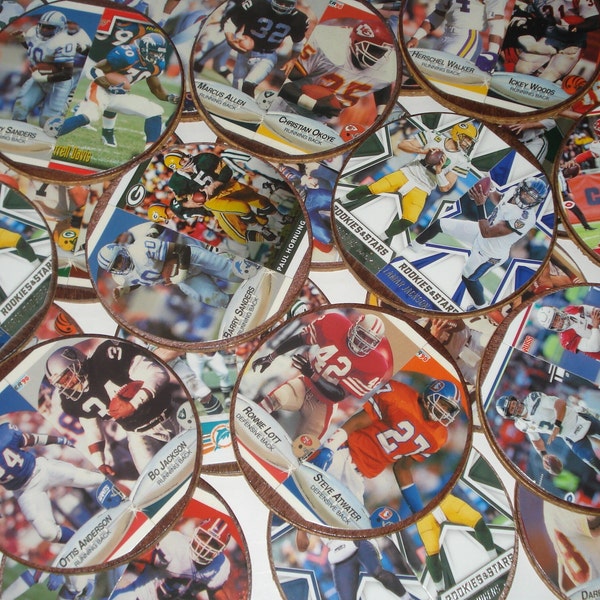 Football Card Coasters, Man Cave gift, Sports fan gift, Football coasters, Bowl Game Watch Party favor
