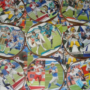 Football Card Coasters, Sports coasters, Man Cave gift, Sports fan gift, Watch Party favor, bowl game coasters for drinks