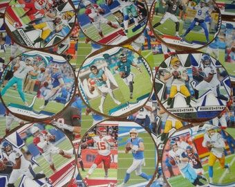 Football Card Coasters, Sports coasters, Man Cave gift, Sports fan gift, Watch Party favor, bowl game coasters for drinks