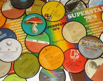 70s Record Coasters, Classic Rock, Pop, mellow rock, 4 handmade vinyl record drink coasters, music gift