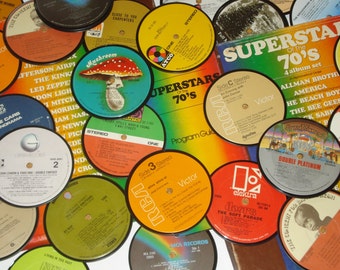 70s Vinyl Record Coasters, Classic Rock, Mellow Rock, Handmade Drink Coasters (Set of 4)