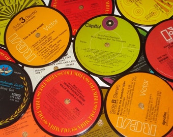 Country Music Record Coasters, 4 handmade coasters for drinks, upcycled classic country vinyl records