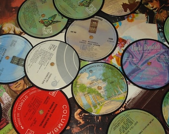 70s Mellow Rock Vinyl Record Coasters: Music Lover Gift, Set of 4