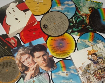 Movie Soundtrack Coasters,  vinyl record coasters, coasters for drinks, 4 coaster set