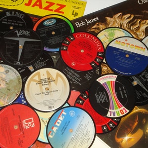 Jazz Coasters, 4 music coasters for drinks, upcycled jazz vinyl records, jazz record coasters image 1