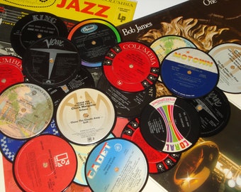 Jazz Coasters, 4 music coasters for drinks, upcycled jazz vinyl records, jazz record coasters