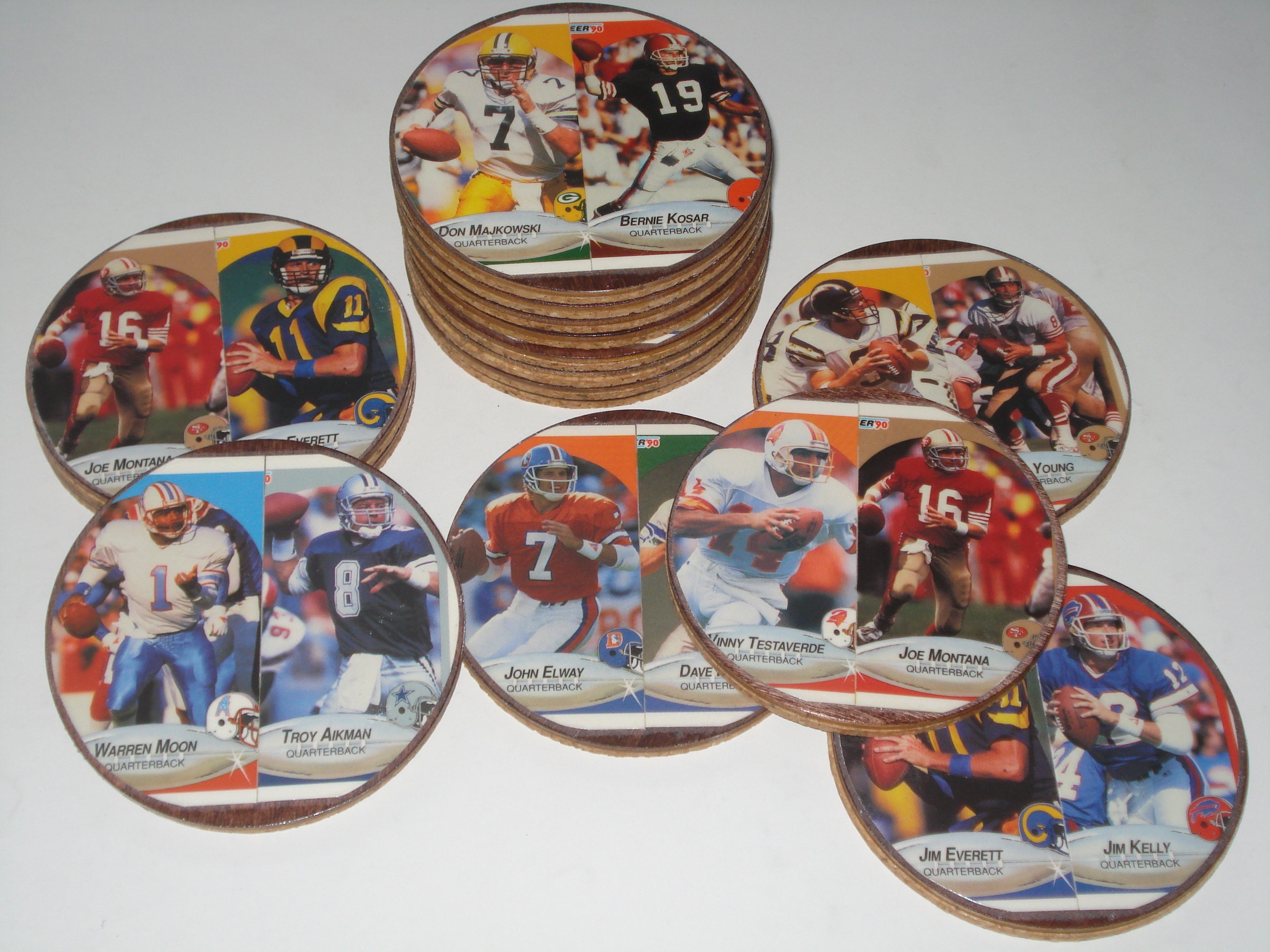 Football Card Quarterback Coasters Sports coasters Man Cave Etsy