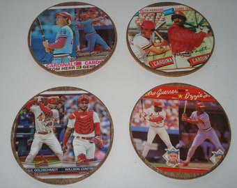 Baseball Card Coasters, round coasters, Man Cave decor, Sports fan gift