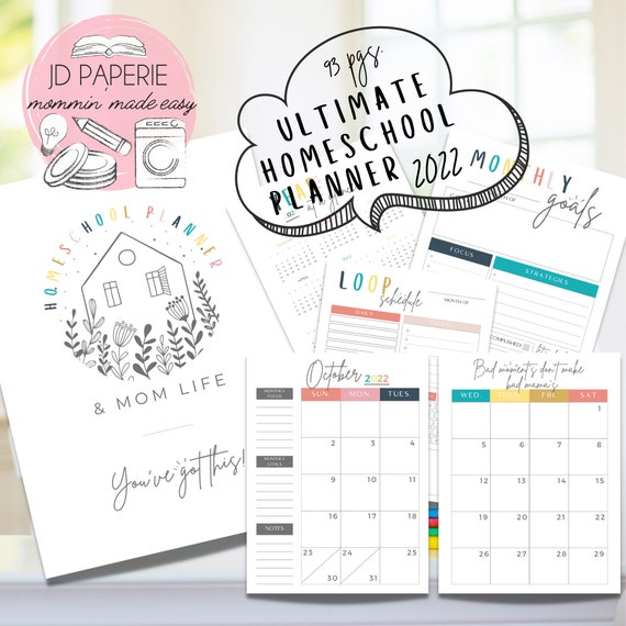2022 ULTIMATE Homeschool & Mom Life Planner 93 Pages