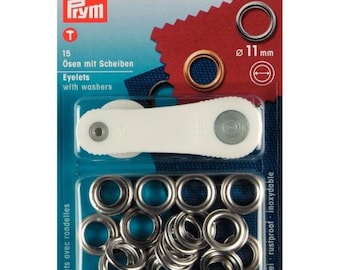 Prym - Ösen mit Scheiben Ø 11 mm - silber