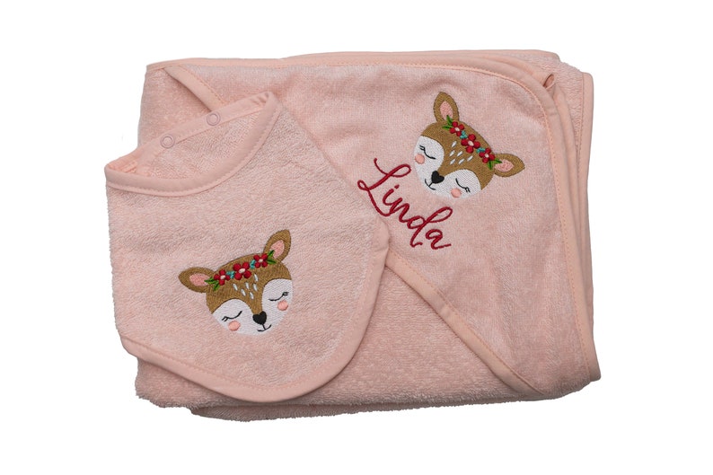 Halstuch für Babys mit Name Frottee Baumwolle Farbwahl Motivwahl Bild 2