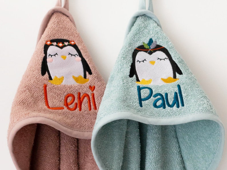 Hooded towel 80 x 80 cm embroidered with name bath towel baby baby bath towel personalized choice of color motif choice image 2