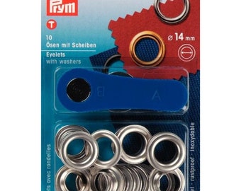 Prym - Ösen mit Scheiben Ø 14 mm - silber