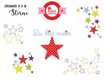 23 embroidery files - 10 x 10 and 13 x 18 - large embroidery series - stars