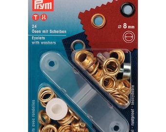 Prym - Ösen mit Scheiben Ø 8 mm - gold