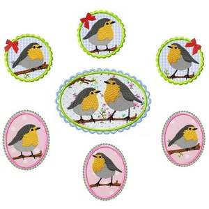 7 Stickdateien 10 x 10 und 13 x 18 große Stickserie Rockin' Robin Bild 3