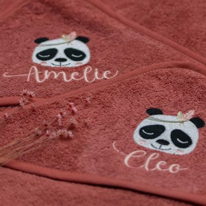 Hooded towel embroidered with name, 100 cm x 100 cm or 80 x 80 cm, many colors and designs, baby bath towel, personalized baby bath towel image 10