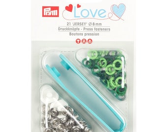 Prym Love - Jersey Druckknöpfe - Ø 8 mm - Mix grün