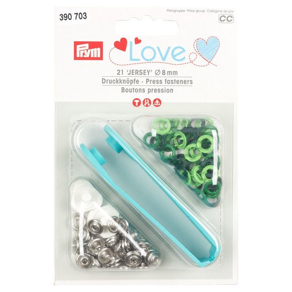 Prym Love - Jersey Druckknöpfe - Ø 8 mm - Mix grün