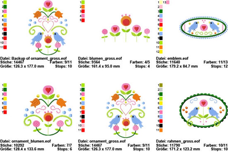 11 Stickdateien 10 x 10 und 13 x 18 große Stickserie Piep Piep Bild 2