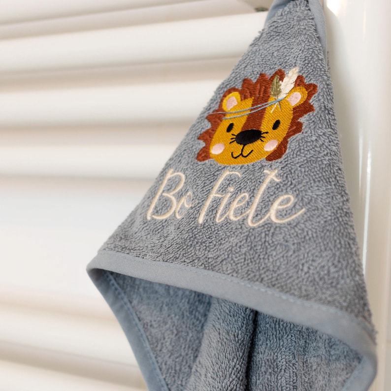 Hooded towel embroidered with name, 100 cm x 100 cm or 80 x 80 cm, many colors and designs, baby bath towel, personalized baby bath towel image 15