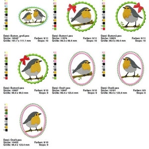 7 Stickdateien 10 x 10 und 13 x 18 große Stickserie Rockin' Robin Bild 2