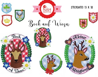 11 embroidery files - 13 x 18 - large embroidery series - Bock auf Wiesn