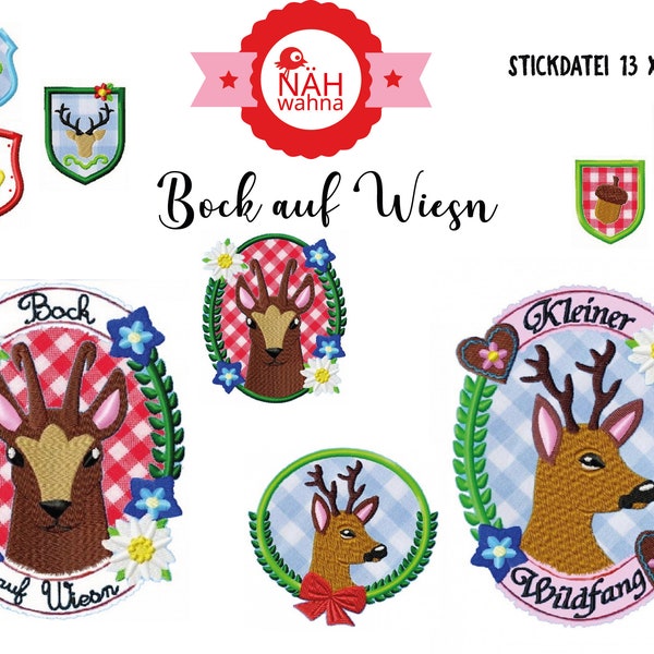 11 embroidery files - 13 x 18 - large embroidery series - Bock auf Wiesn