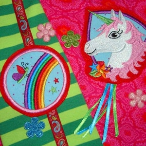 15 Stickdateien 10 x 10 und 13 x 18 große Stickserie Lovely Unicorn Bild 3