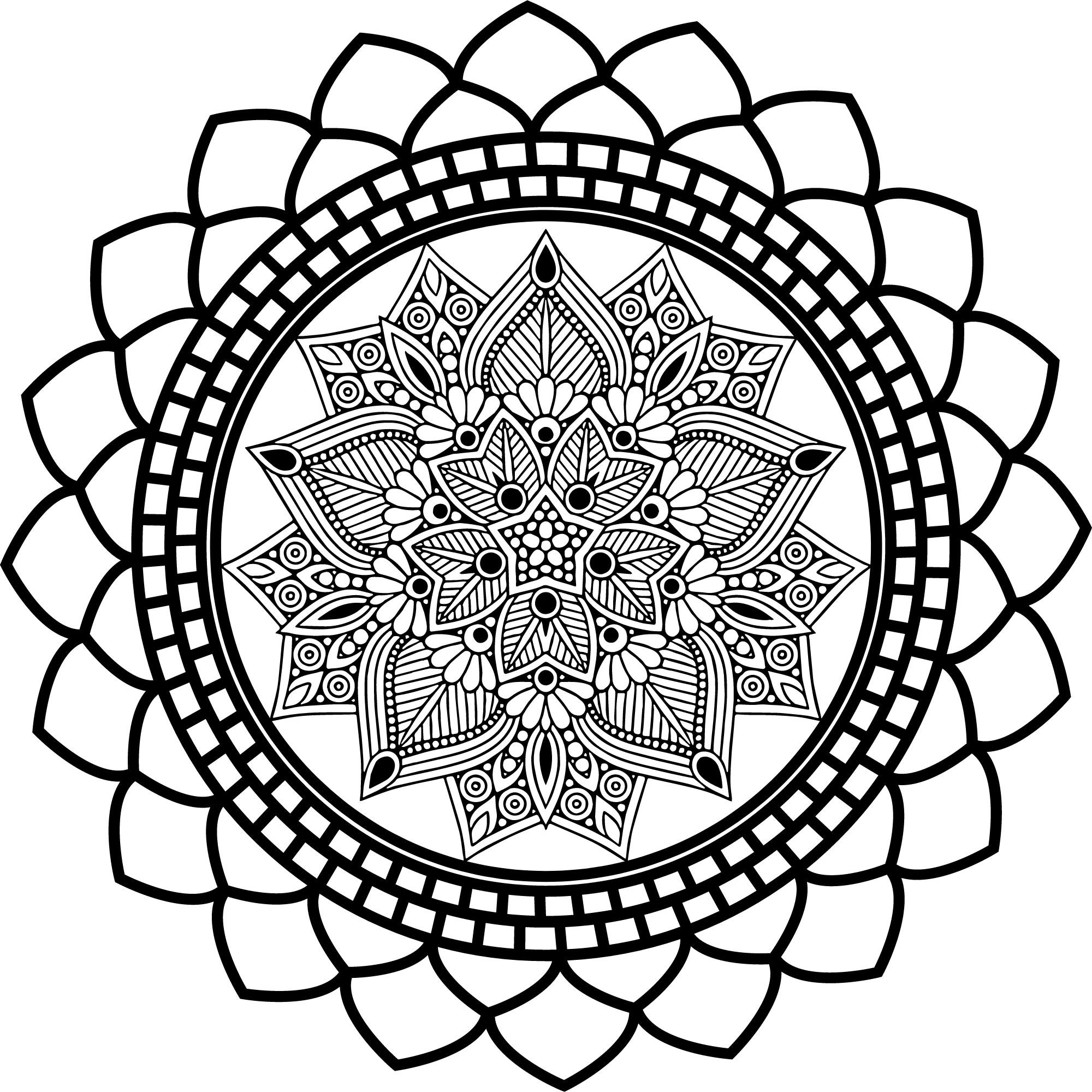 Set of 10 Mandalas for Pyrography, Woodburing and Adult Coloring Pages ...