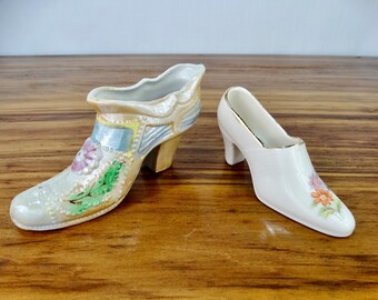 Set of 7 Miniature Shoes - Porcelain Ceramic - 1930s / 1940s