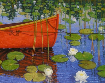 Among the Lilies 18" x 36" Stretched canvas print by Paul Hannon- Canadian Tax included- FREE SHIPPING Canada & US
