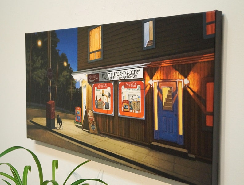 Point Pleasant Grocery 12 X 24 Stretched Canvas Etsy