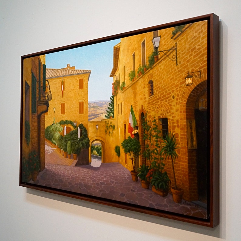 Pienza Morning Original Oil Painting 26 x 40by Paul Hannon Canadian Tax included FREE SHIPPING Canada image 3