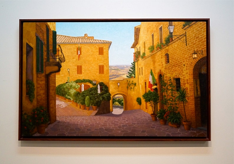 Pienza Morning Original Oil Painting 26 x 40by Paul Hannon Canadian Tax included FREE SHIPPING Canada image 2