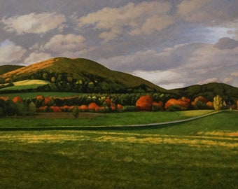 Mabou Hillside - Original Oil Painting- 24" H x 72" W by Paul Hannon- Canadian Tax included- FREE SHIPPING Canada