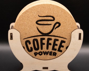Coffee Power 4" Coaster set (6)